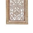 Rectangular Mango Wood Wall Panel Hand Crafted With Intricate Carving- Brown