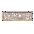 Rectangular Mango Wood Wall Panel Hand Crafted With Intricate Carving- Brown