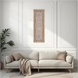 Rectangular Mango Wood Wall Panel Hand Crafted With Intricate Carving- Brown