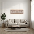 Rectangular Mango Wood Wall Panel Hand Crafted With Intricate Carving- Brown