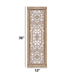 Rectangular Mango Wood Wall Panel Hand Crafted With Intricate Carving- Brown