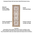 Rectangular Mango Wood Wall Panel Hand Crafted With Intricate Carving- Brown