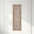 Rectangular Mango Wood Wall Panel Hand Crafted With Intricate Carving- Brown