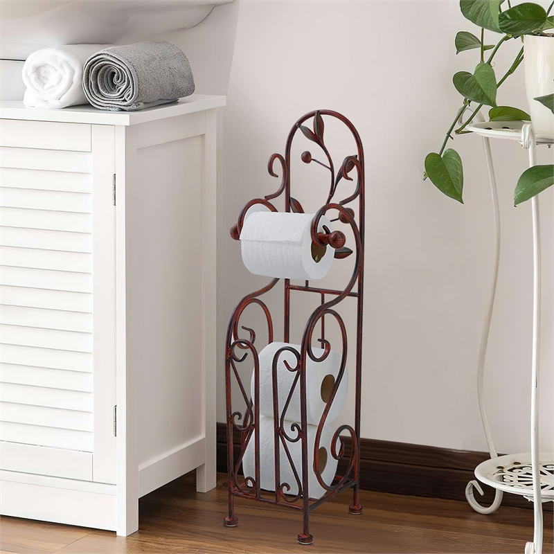 Noe Benzara Classic Free standing Metal Toilet Paper Holder- Bronze