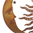 21 Inch Handcrafted Sun and Moon Accent Wall Decor- Round Metal Wall Mount
