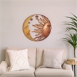 21 Inch Handcrafted Sun and Moon Accent Wall Decor- Round Metal Wall Mount