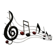 26 Inch Handmade Metal Wall Mount Accent Decor with Musical Notes - Treble Clef