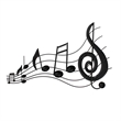 26 Inch Handmade Metal Wall Mount Accent Decor with Musical Notes - Treble Clef
