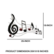 26 Inch Handmade Metal Wall Mount Accent Decor with Musical Notes - Treble Clef