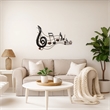 26 Inch Handmade Metal Wall Mount Accent Decor with Musical Notes - Treble Clef
