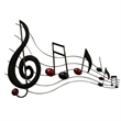 26 Inch Handmade Metal Wall Mount Accent Decor with Musical Notes - Treble Clef