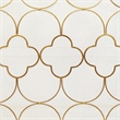 50 Inch 3 Panel Metal Fireplace Screen- Quatrefoil Design- Gold