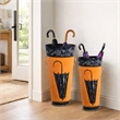 21- 16 Inch Metal Umbrella Stands- Black Engraved Artwork- Set of 2- Orange