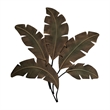 35 Inch Tropical Metal Palm Leaf Wall Mount Accent Decor- Brushed Green- Yellow