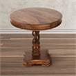 30 Inch Handcrafted Round Mango Wood Dinette- Artisanal Twisted Pedestal Base