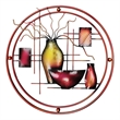 22 Inch Round Metal Wall Decor With Vase- Multicolor