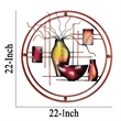 22 Inch Round Metal Wall Decor With Vase- Multicolor