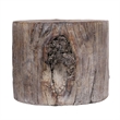 Antique Round Tree Stump Cement Stool-  Brown