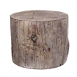 Antique Round Tree Stump Cement Stool-  Brown