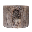 Antique Round Tree Stump Cement Stool-  Brown