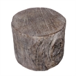 Antique Round Tree Stump Cement Stool-  Brown