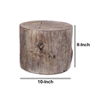 Antique Round Tree Stump Cement Stool-  Brown