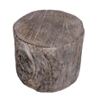 Antique Round Tree Stump Cement Stool-  Brown