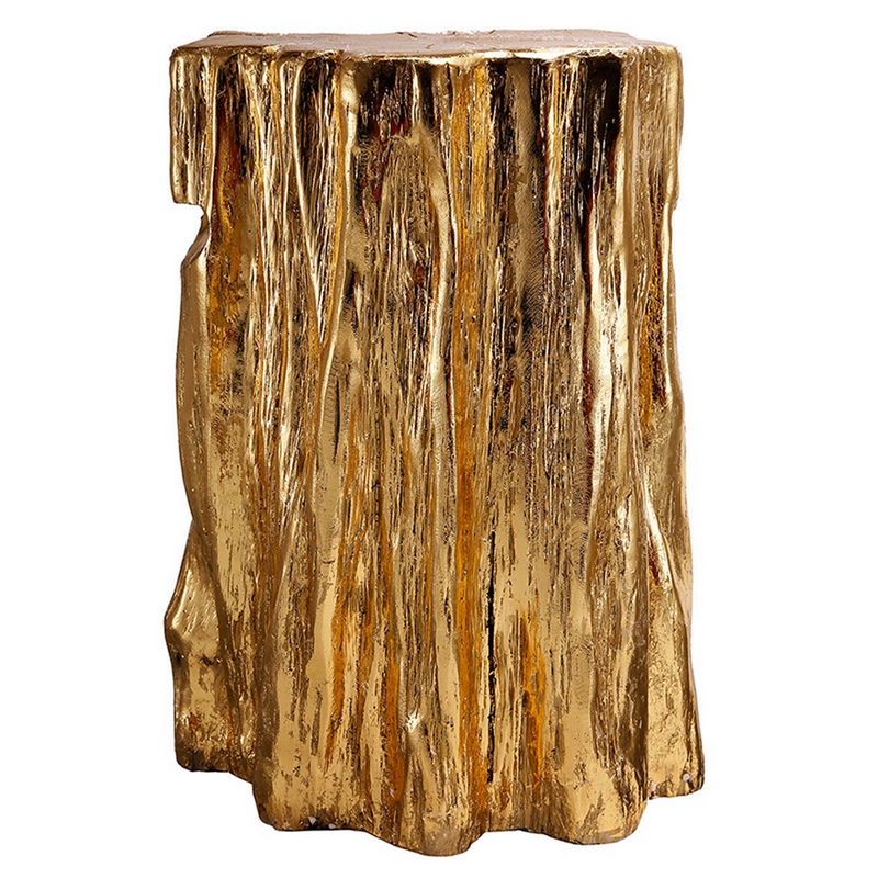 Well Designed Nature Inspired Tree Trunk Stool- Gold