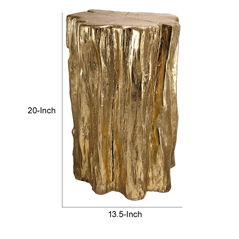 Well Designed Nature Inspired Tree Trunk Stool- Gold