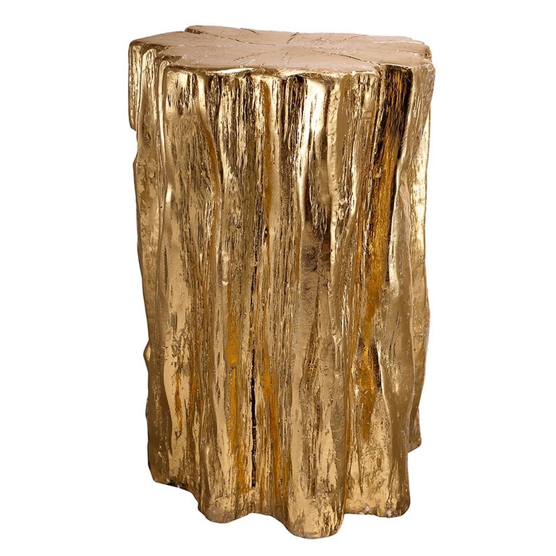 Well Designed Nature Inspired Tree Trunk Stool- Gold