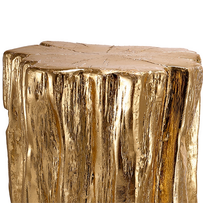 Well Designed Nature Inspired Tree Trunk Stool- Gold