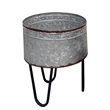 Galvanized Sheet Planter Tubs- Iron Powder Coated Hairpin Legs- Set of 3- Gray