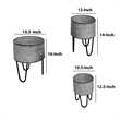 Galvanized Sheet Planter Tubs- Iron Powder Coated Hairpin Legs- Set of 3- Gray