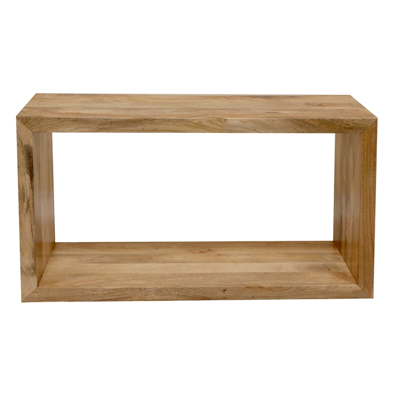 Keli 52 Inch Mango Wood Sideboard Console Table- Open Cube- 1 Shelf- Brown
