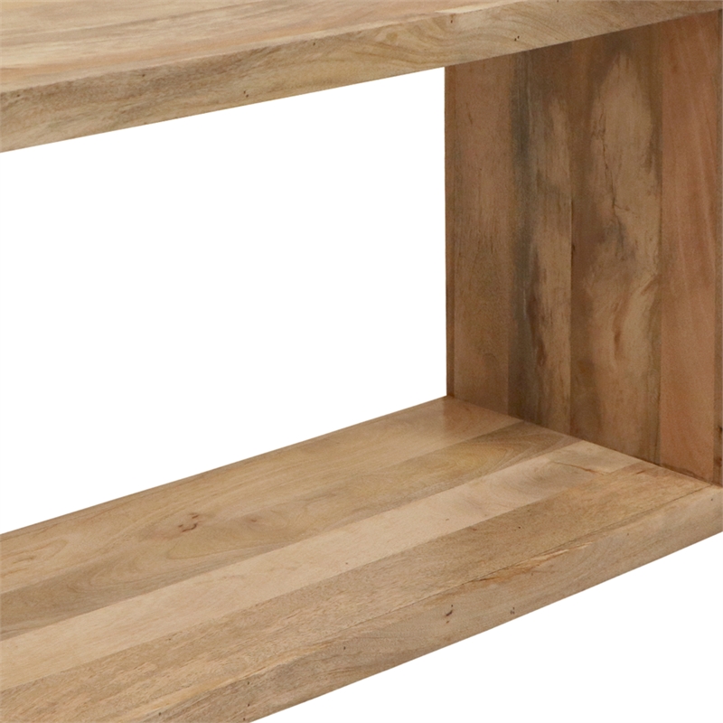Keli 52 Inch Mango Wood Sideboard Console Table- Open Cube- 1 Shelf- Brown