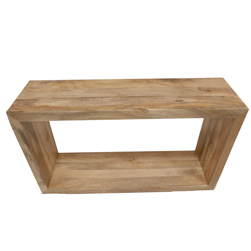 Keli 52 Inch Mango Wood Sideboard Console Table- Open Cube- 1 Shelf- Brown