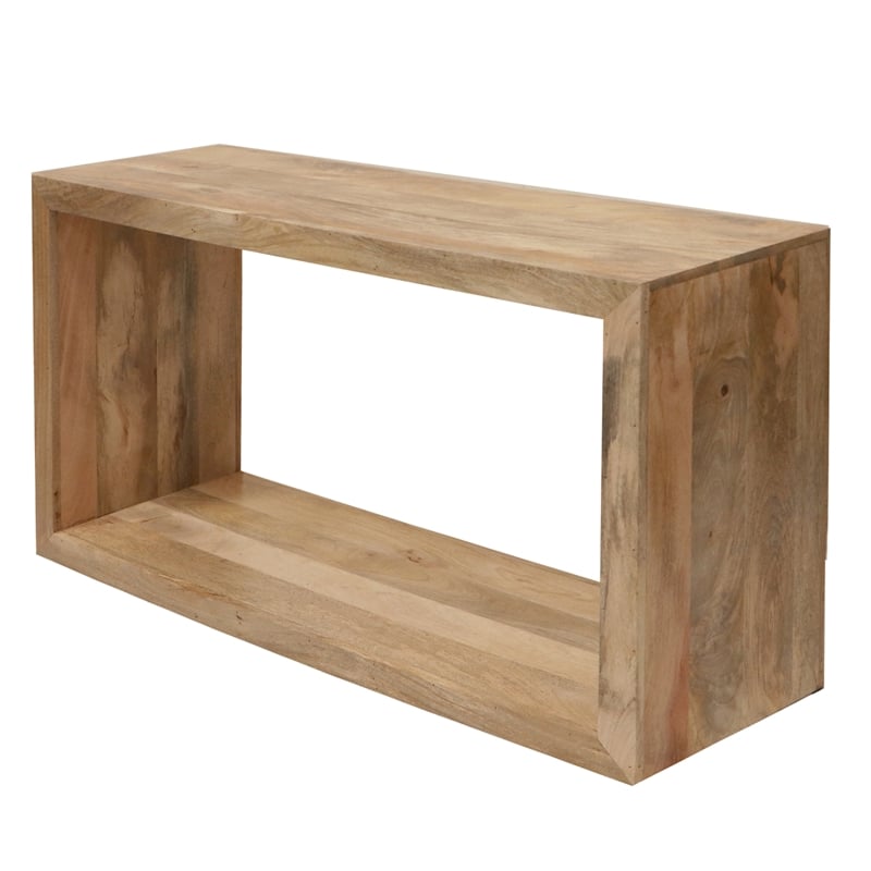 Keli 52 Inch Mango Wood Sideboard Console Table- Open Cube- 1 Shelf- Brown