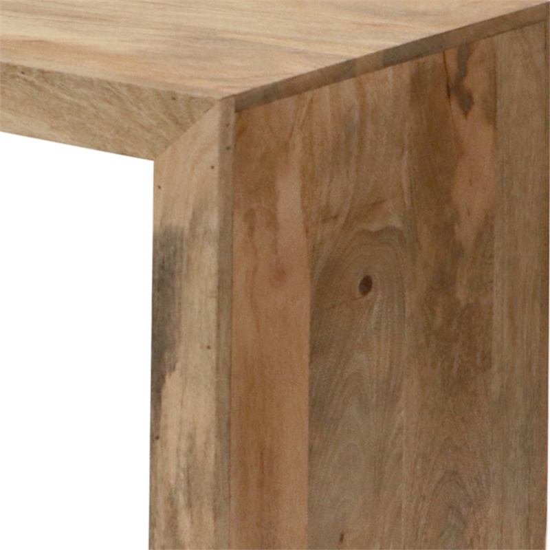 Keli 52 Inch Mango Wood Sideboard Console Table- Open Cube- 1 Shelf- Brown