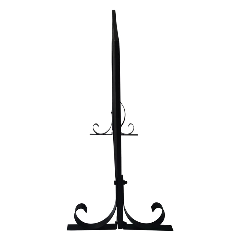 43 Inches 3 Panel Iron Fireplace Screen- Mesh Design-Arched Top-Tree of Life Art