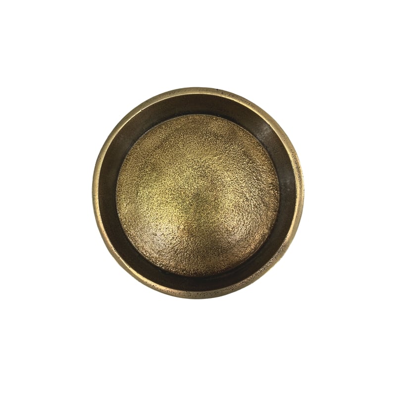 26 Inch Side End Drink Table- Turned Pedestal Metal Base- Round Top- Brass