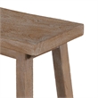 33 Inch Saddle Seat Bench with Angled Frame- Sandblasted Brown Acacia Wood