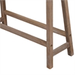 33 Inch Saddle Seat Bench with Angled Frame- Sandblasted Brown Acacia Wood