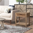 Rosette 22 Inch Accent Side Table- Rattan Front Drawer- Open Shelf- Mango Wood