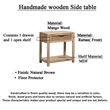 Rosette 22 Inch Accent Side Table- Rattan Front Drawer- Open Shelf- Mango Wood