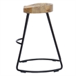 Ela 30 Inch Mango Wood Bar Stool- Saddle Seat- Iron Frame- Brown and Black