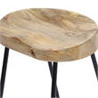 Ela 30 Inch Mango Wood Bar Stool- Saddle Seat- Iron Frame- Brown and Black