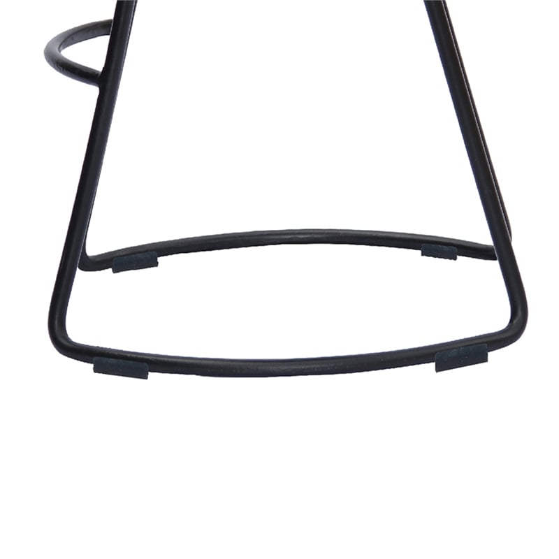 Ela 30 Inch Mango Wood Bar Stool- Saddle Seat- Iron Frame- Brown and Black