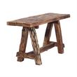 Wooden Garden Patio Bench With Retro Etching- Cappuccino Brown