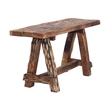 Wooden Garden Patio Bench With Retro Etching- Cappuccino Brown