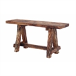 Wooden Garden Patio Bench With Retro Etching- Cappuccino Brown